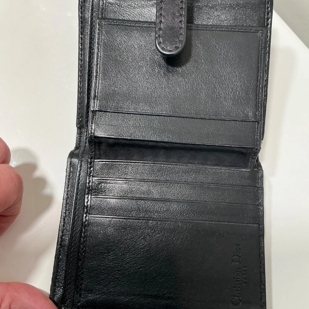 Dior compact navy trotter wallet